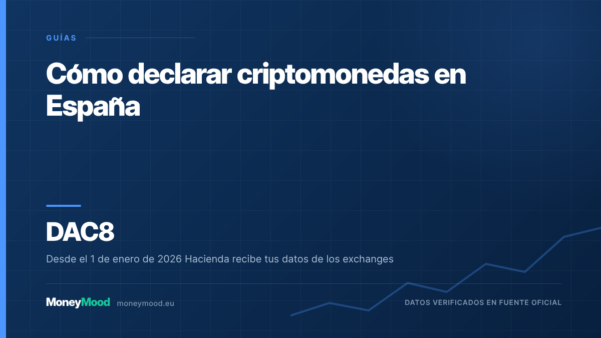 Cómo declarar criptomonedas en España — DAC8. Desde el 1 de enero de 2026 Hacienda recibe tus datos de los exchanges