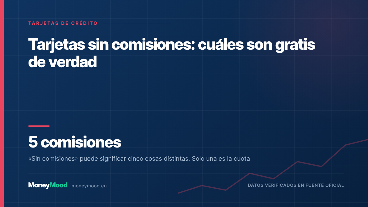 Tarjetas sin comisiones: cuáles son gratis de verdad — 5 comisiones. «Sin comisiones» puede significar cinco cosas distintas. Solo una es la cuota