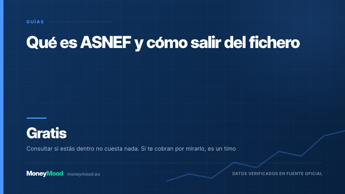 Qué es ASNEF y cómo salir del fichero — Gratis. Consultar si estás dentro no cuesta nada. Si te cobran por mirarlo, es un timo